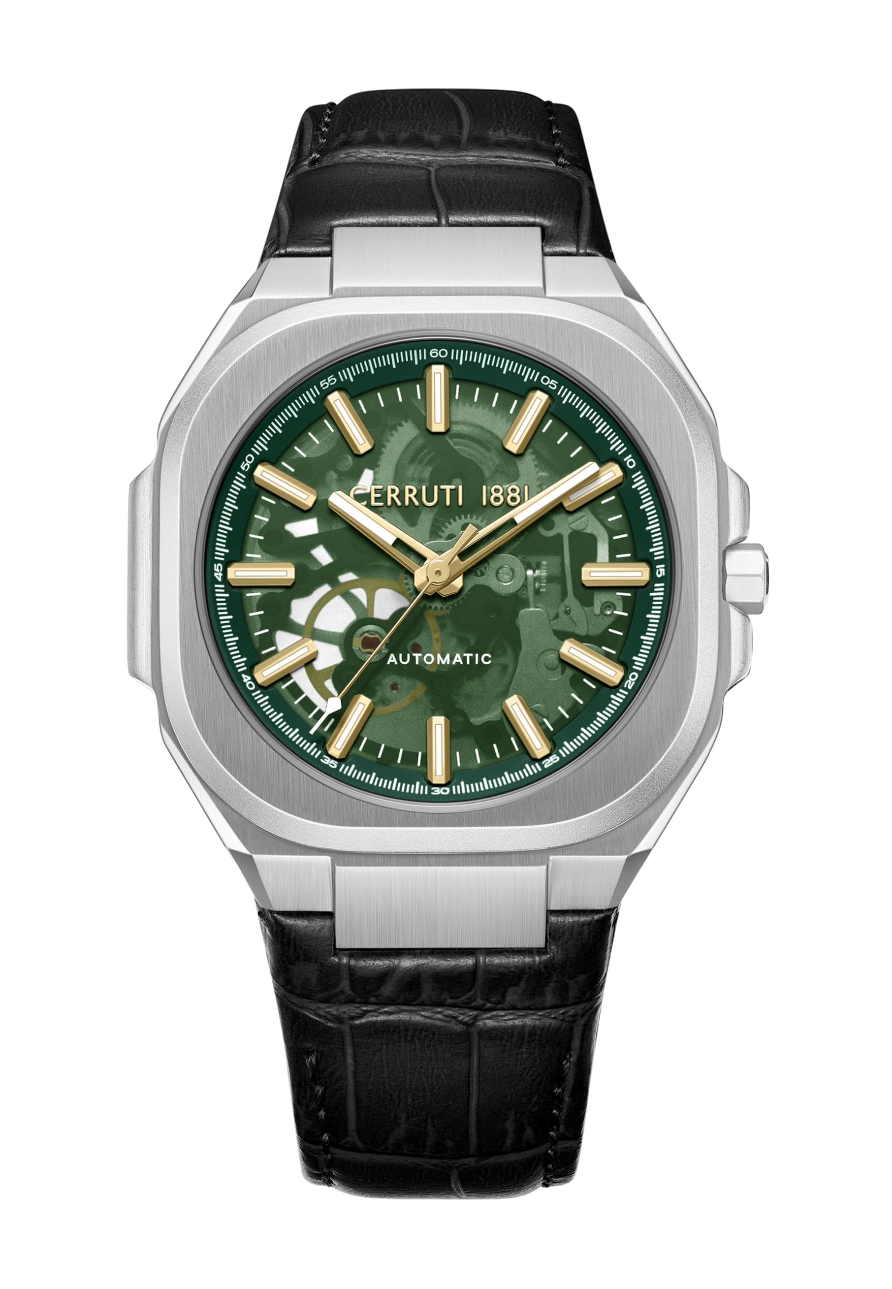 ⭐️ Cerruti 1881 Gents Stainless Steel Transparent Dial Watch